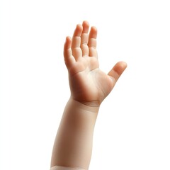 A child's hand reaching up, symbolizing curiosity and innocence.