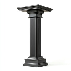 Obraz premium A classic black column pedestal for display or decoration in various settings.