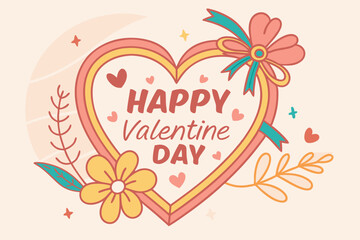 happy valentine day card with heart