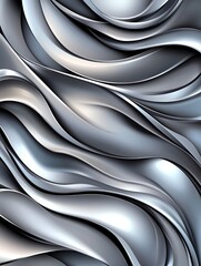 Obraz premium Grungy Metallic Silver and Black Wave Gradient Design