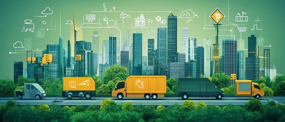 A visual representation of sustainable transportation in green logistics