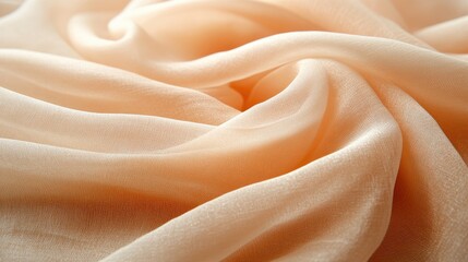 Fototapeta premium Peach Colored Fabric Soft Draped Texture