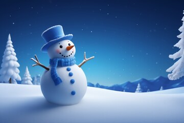 Fototapeta premium there is a snowman that is standing in the snow