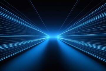 a close up of a blue light trail with a black background