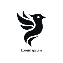 A Bird Logo Design in a black color and White Background For Your Company 