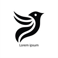 A Bird Logo Design in a black color and White Background For Your Company 