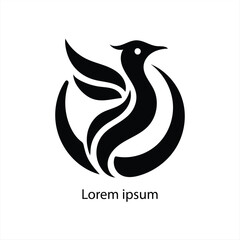 A Bird Logo Design in a black color and White Background For Your Company 