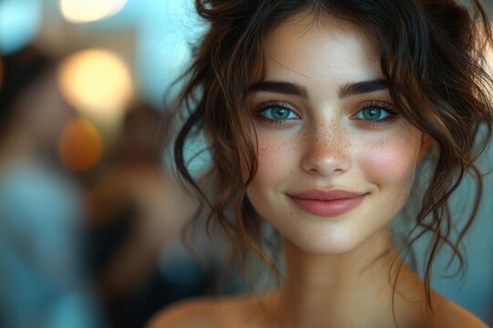 professional hairstylist performing precise haircut on smiling female client in contemporary beauty salon with soft natural lighting