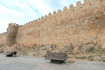 ancient ruins of Avila walled city, Spain 