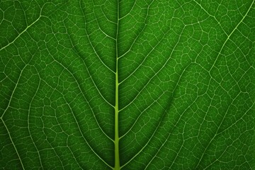 a close up of a leaf with a green vein on it