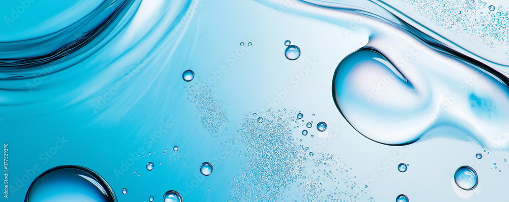 Aufkleber abstract macro close up of bubbles floating on water surface