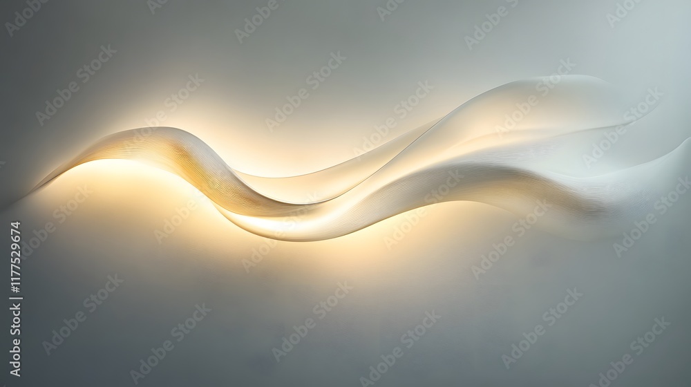 Poster flowing light patterns abstract space digital art modern environment atmospheric view serenity conce