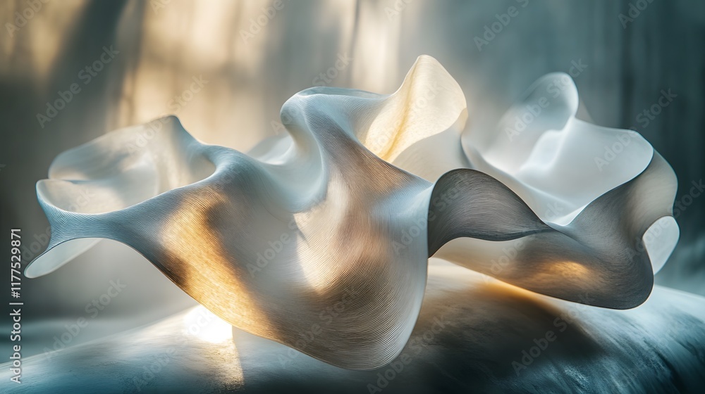 Poster dynamic fluid sculpture abstract studio 3d art modern environment close-up viewpoint artistic concep