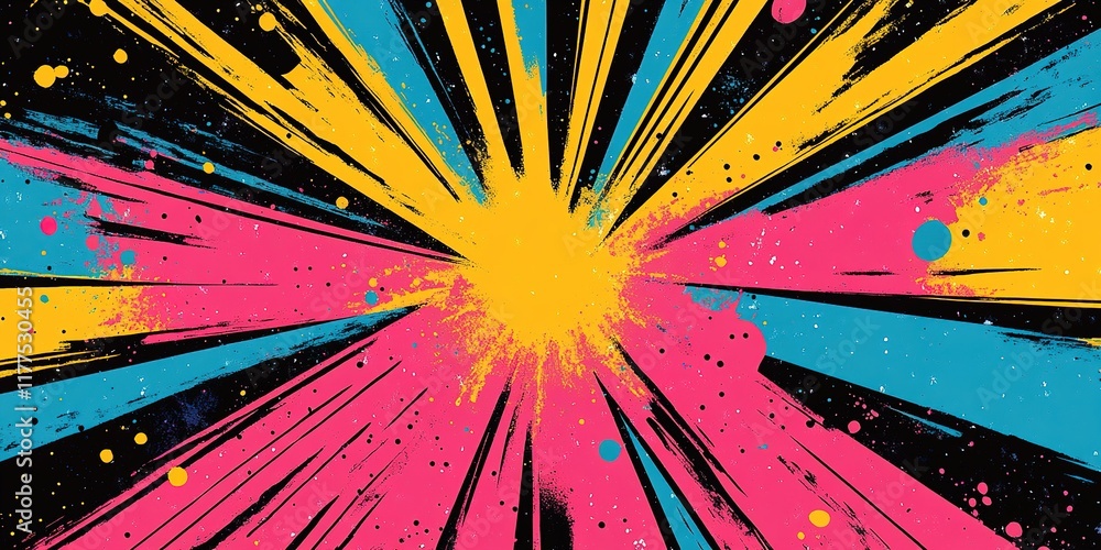 Aufkleber vibrant explosion of colors creates dynamic abstract art with bright hues and striking patterns in a