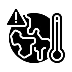 Global warming. This is a vector single icon with a solid style. It is suitable for any purpose, such as website design, mobile app design, logo design, etc.