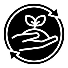 Sustainable farming. This is a vector single icon with a solid style. It is suitable for any purpose, such as website design, mobile app design, logo design, etc.