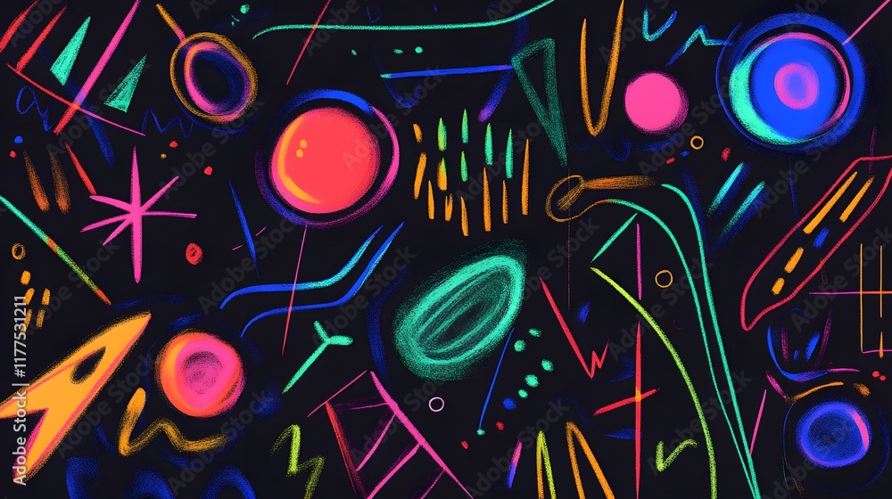 Poster vibrant abstract art patterns digital canvas graphic design colorful background creative perspective