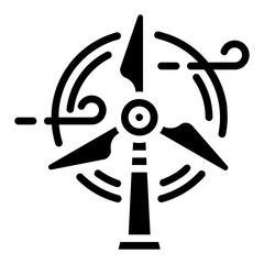 Wind turbine. This is a vector single icon with a solid style. It is suitable for any purpose, such as website design, mobile app design, logo design, etc.