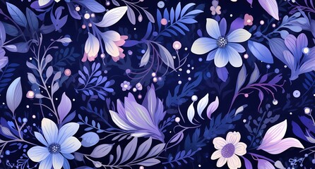 beautiful seamless floral pattern in purple