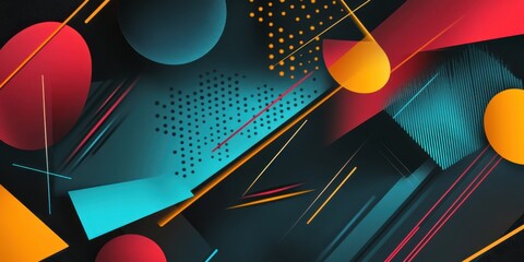 Abstract Geometric Art: Vibrant Colors and Dynamic Shapes in a Modern Design