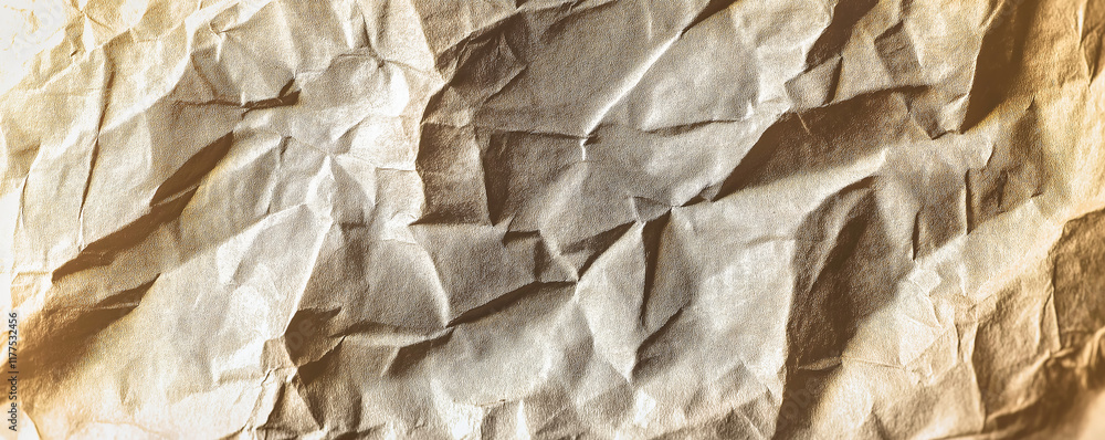Poster Crumpled brown paper texture creating abstract background design