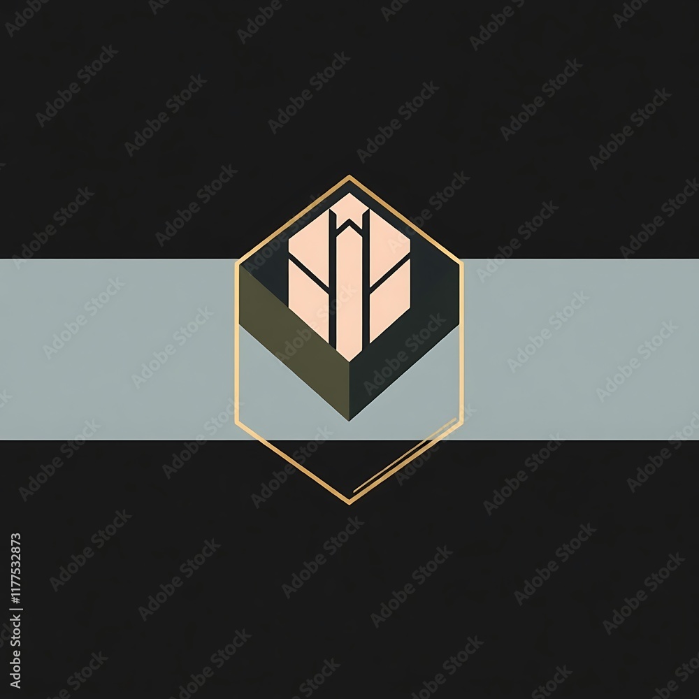 Poster geometric abstract design: minimalist and modern - a captivating abstract design in a calming palett