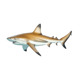 Fototapeta premium a realistic illustration of a shark. showcasing its streamlined body. fins. and distinctive coloration. emphasizing its aquatic nature the background is plain white. allowing the shark to stand out pr
