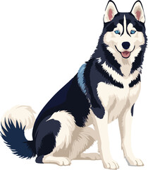 siberian husky dog vector illustration white background © Jagone Mas Zan