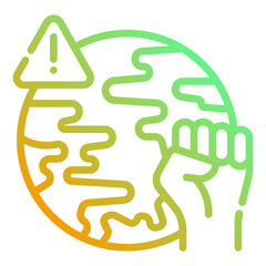 Climate action. This is a vector single icon with a dashed line gradient style. It is suitable for any purpose, such as website design, mobile app design, logo design, etc.