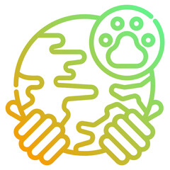 Endangered species badge. This is a vector single icon with a dashed line gradient style. It is suitable for any purpose, such as website design, mobile app design, logo design, etc.