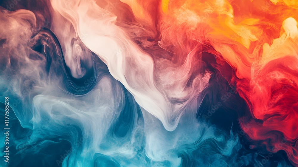 Poster vibrant abstract swirls of color digital art artistic creation studio setting close-up view fluid dy