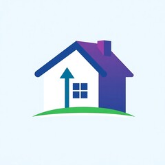 Home Value Rising:  A vibrant logo design symbolizing growth and prosperity in the real estate market. The image features a stylized house with an upward arrow.