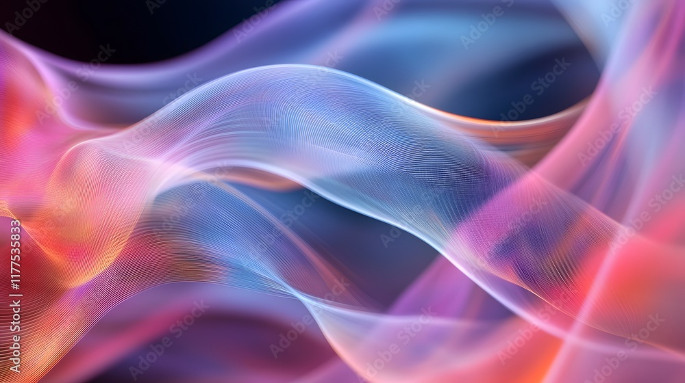 Poster fluid motion visualization abstract art digital creation vibrant colors studio environment conceptua
