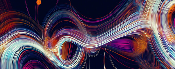 Colorful abstract lines flowing and creating dynamic patterns