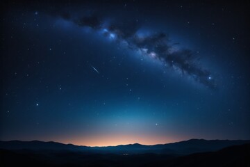 starry night sky with a bright star and a shooting comet