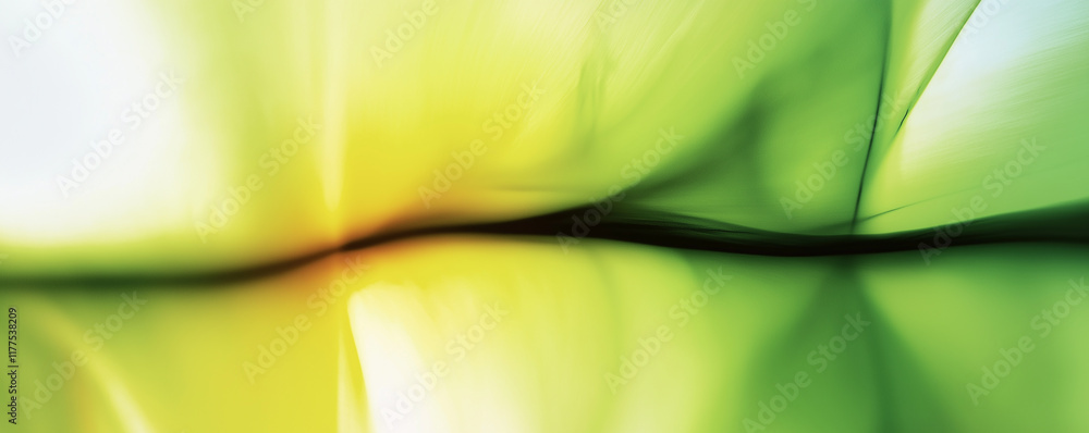 Poster abstract green and yellow background creating dynamic wavy shapes