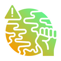 Climate action. This is a vector single icon with a solid gradient style. It is suitable for any purpose, such as website design, mobile app design, logo design, etc.