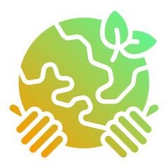 Obraz premium Hand earth. This is a vector single icon with a solid gradient style. It is suitable for any purpose, such as website design, mobile app design, logo design, etc.