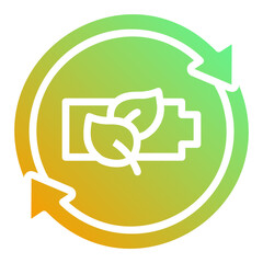 Renewable energy cycle. This is a vector single icon with a solid gradient style. It is suitable for any purpose, such as website design, mobile app design, logo design, etc.