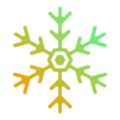 Snowflake. This is a vector single icon with a solid gradient style. It is suitable for any purpose, such as website design, mobile app design, logo design, etc.