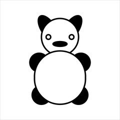 PrintTeddy bear plush toy line art vector icon for apps and websites, with white background