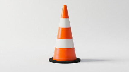 a traffic cone on white background.