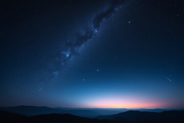 Fototapeta premium starry sky with a bright star and a shooting star