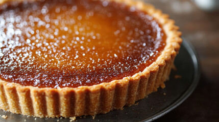 Treacle tart with a golden syrup filling