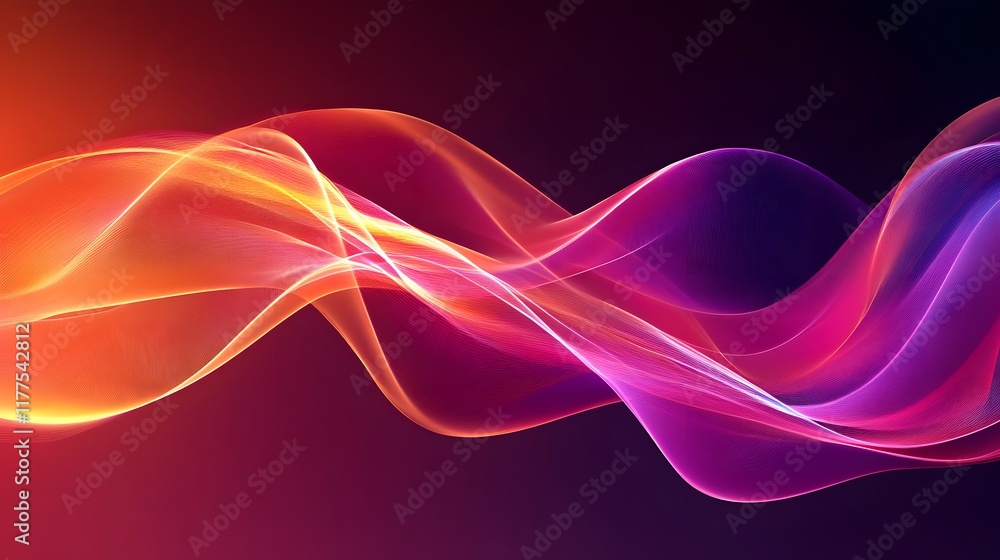 Poster dynamic color waves displaying vibrant motion abstract art digital design modern aesthetic artistic 
