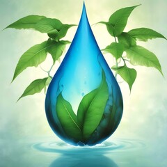 Illustration of water drop with eco friendly theme.