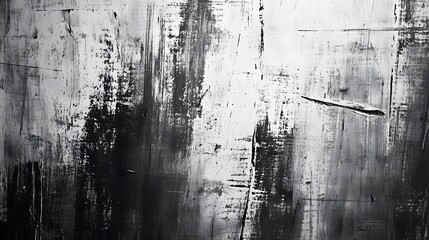 Abstract Black and White Texture with Grunge Pattern and Brush Strokes