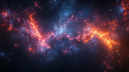 Fototapeta premium Galaxy and neurons overlap, representing intricate connections