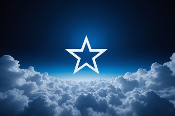 Obraz premium arafed star in the sky with clouds and stars in the background