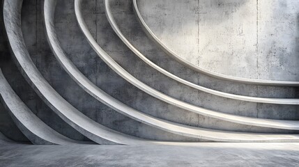 Modern Abstract Architectural Design with Curved Lines and Textures
